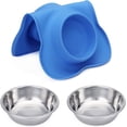 thumbnail image 3 of Almohadillas de silicona antideslizantes y a prueba de derrames + comederos, aptos para alimentar cachorros, perros pequeños, medianos y grandes, y gatos (AZUL), 3 of 4