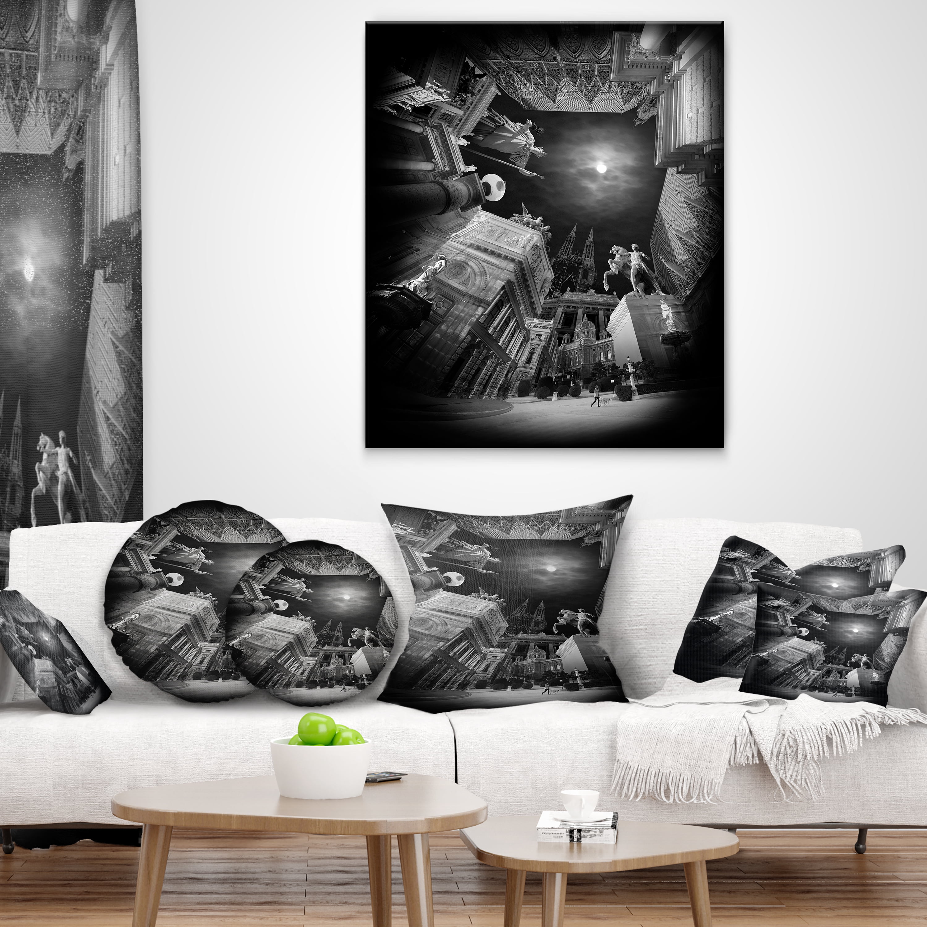 Designart Vienna Top View Collage - Landscape Printed Throw Pillow - 16x16