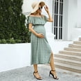 thumbnail image 4 of Maternity Dress Women's Off Shoulder Split A Line Casual Maxi Dress Photography Dress, 4 of 5