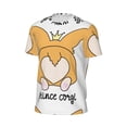 thumbnail image 6 of Wukai Prince Corgi Dog Print Men's Short-Sleeved Mesh T-Shirt,Quick-Dry Short Sleeve Workout T-Shirt-XX-Large, 6 of 8