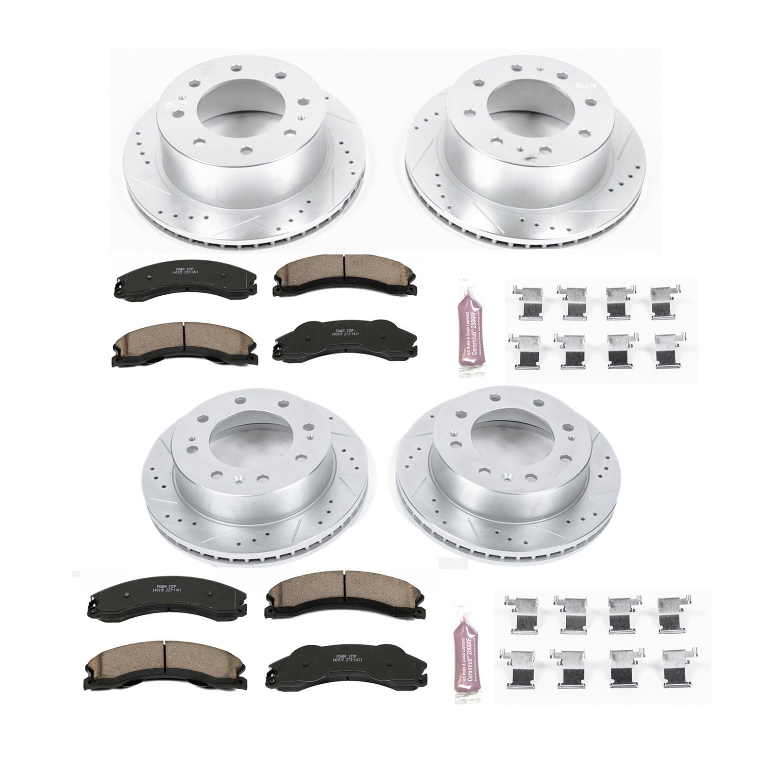 PowerStop Front and Rear Z23 Evolution Sport Carbon-Fiber Ceramic Brake Pad and Drilled & Slotted Rotor Kit Fits: CHEVROLET GMC Select Models K5561