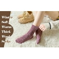 thumbnail image 2 of LEZMORE 5 Pairs Womens Wool Socks Thick Knit Vintage Winter Warm Cozy Crew Socks Gifts, 2 of 21