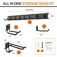 thumbnail image 3 of "48 Garage Tool Organizer Wall Mount - Heavy Duty 520lbs Metal Storage Rack, Easy Install Adjustable Hooks for Garden Tools Brooms, 3 of 10