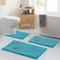 thumbnail image 2 of Teal Blue Bathroom Rugs Bath Mats for Chenillen Rug Set 3 Piece Non-Slip Mats, Absorbent Shaggy Rugs, Machine Wash, Perfect Plush Carpets Set, 16〞x24〞&20〞x32〞&20〞x20〞U Shape, 2 of 4