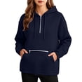 thumbnail image 2 of Women's Casual Zip-Up Hoodie Long Sleeve Solid Loose Fit, 2 of 6