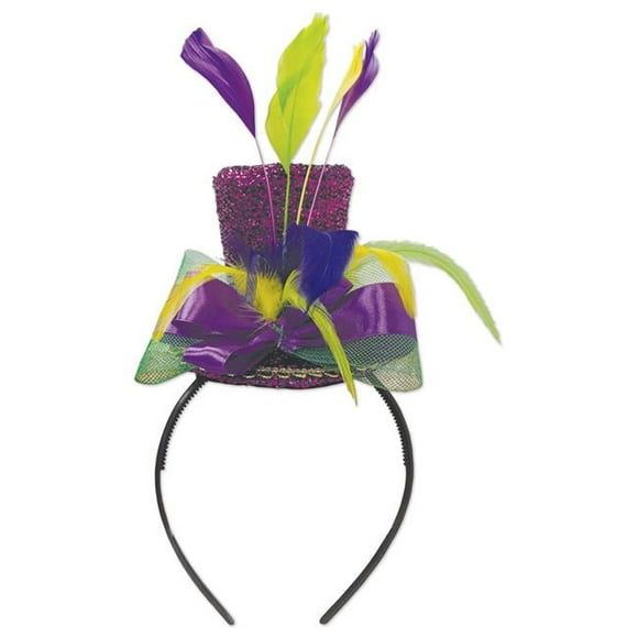 Beistle 60858 Mardi GrasTop Hat Headband - Pack of 6