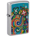 thumbnail image 1 of Zippo 48579 Flower Power Design Street Chrome Windproof Lighter, 1 of 5