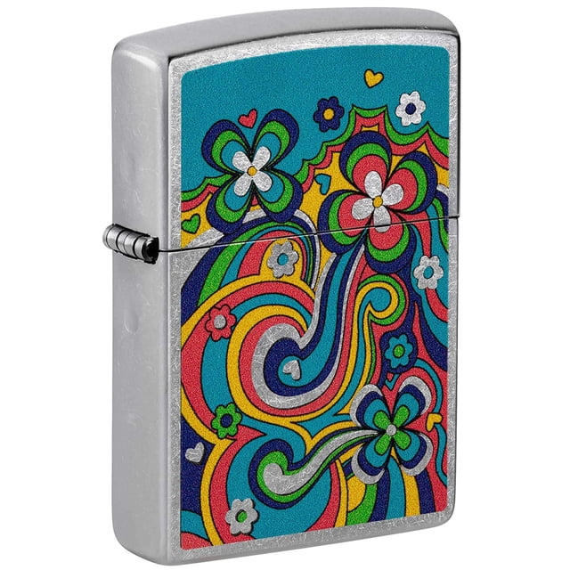 Zippo 48579 Flower Power Design Street Chrome Windproof Lighter