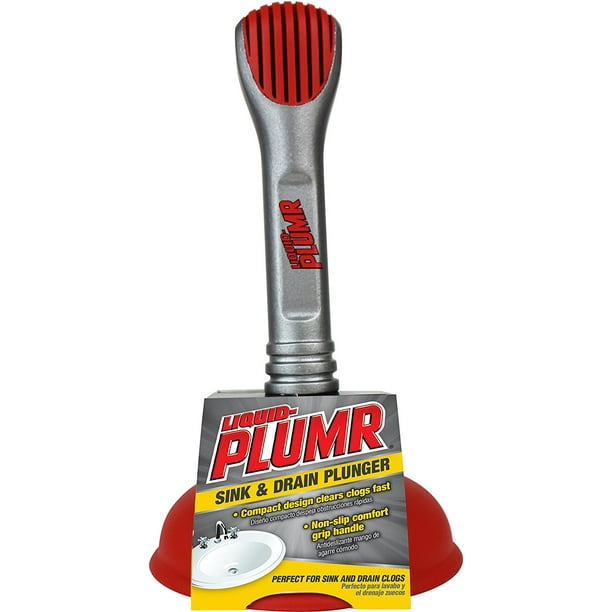 Plunger LiquidPlumr Mini Plunger Unclog Flat Surface Drain Sink Shower