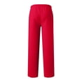 thumbnail image 4 of Hot Pink Open Hem Sweatpants Mens Straight Wide Leg with Draw Sting and Pockets S-3XL, 4 of 5