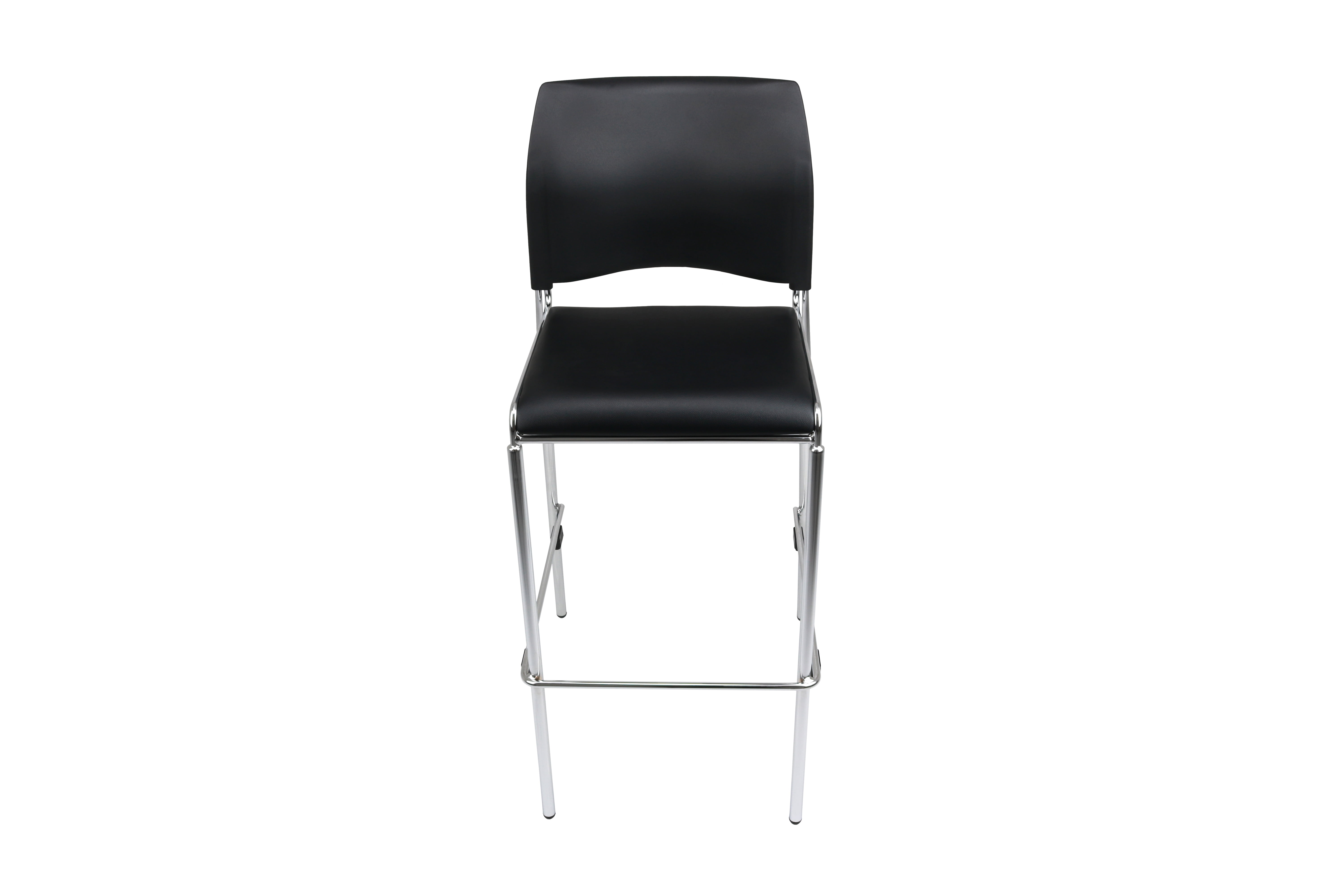 Hampden Furnishings Jody Collection 30-Inch Bar Height Vinyl Padded Stack Stools, Black, 4-Pack