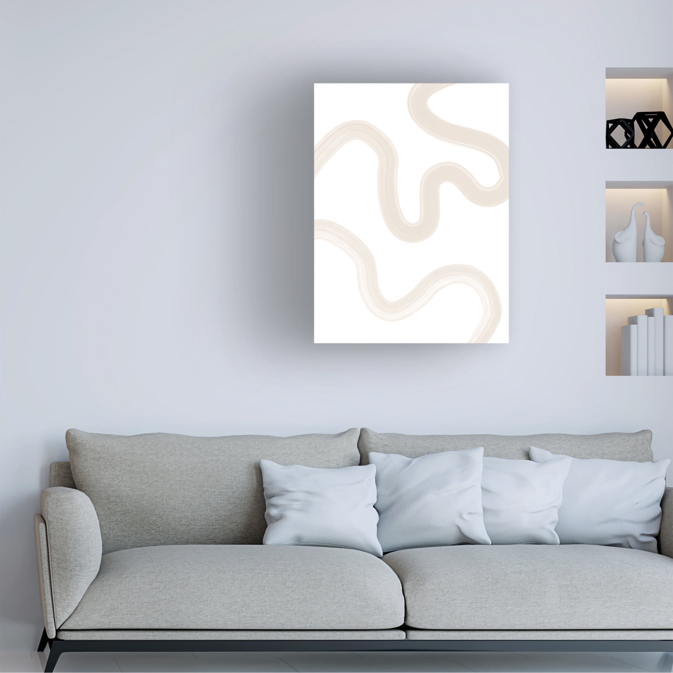 Trademark Fine Art Elena Ristova Beige Brush Stroke Poster No.2 Canvas Wall Art