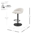thumbnail image 3 of NPD Furniture Jorrell Fabric Gaslift Swivel Bar Stool in White (Set of 2), 3 of 11