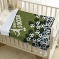 thumbnail image 5 of Kainsy Duckbe Soccer Blanket - Soft Plush Minky Flannel Blanket with Double Layer Dotted Backing for Baby Kid Teen Boys Girls Gifts White & Green(50"x60"), 5 of 6