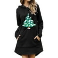 thumbnail image 1 of Chandail de Noël pour Femmes Imprimé de Vacances chandail Mi-Long Fermeture Veste à Capuche Mode Cardigan Chaud Col Rond Manches Longues Chandail de Noël, 1 of 6