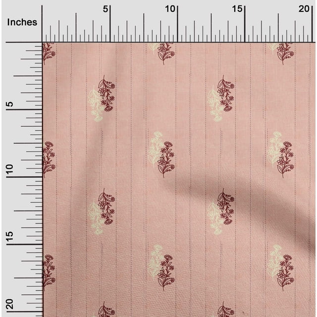 oneOone Tissu Polyester Lycra Rayé & Floral Décor Artistique Tissu Imprimé BTY 56 Pouces de Large