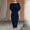 Navy, variant on Women Solid Cowl Neck Dolman Short Sleeve Bodycon Midi Dress, High Waist Slimming Knee-Length Pencil Dress, Elegant Stretch formal office Party Wear Dresses Wine XL(XL)