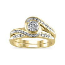 1/4 Carat Forever Bride Diamond Composite Bridal Set Ring for Women in 10K Yellow Gold