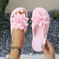 thumbnail image 6 of Bibifish Womens Flip Flops 3D Flower Decor Wedge Platform Thong Sandals Summer Outdoor Beach Fashion Slippers, 6 of 9