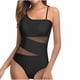 thumbnail image 1 of Trajes de baño de una pieza para mujer, traje de baño de bikini con tirantes y espalda descubierta de color liso para mujer, 1 of 5
