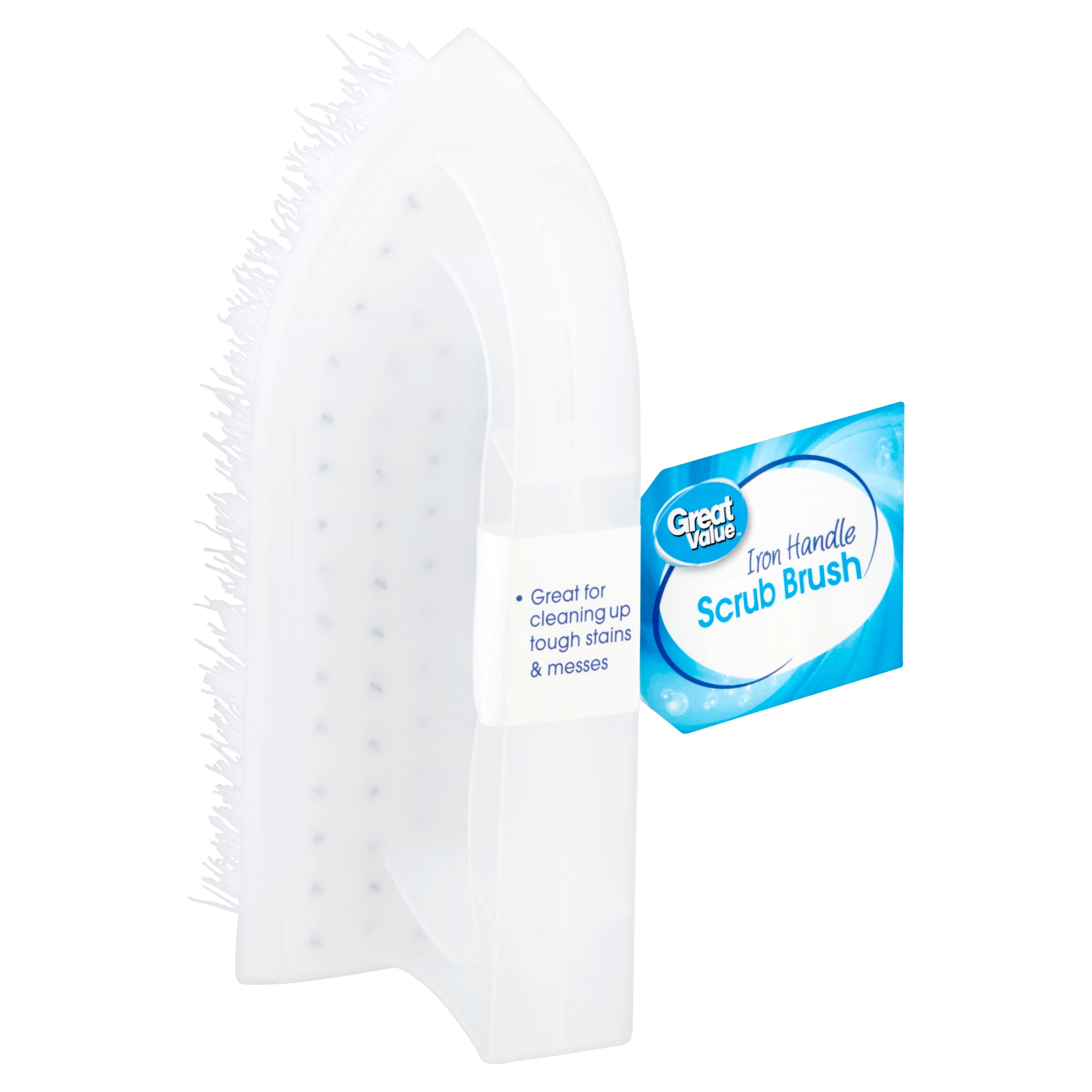(8 pack) Great Value Iron Handle Multi-Purpose Cleaning Scrub Brush, White, 1 Count