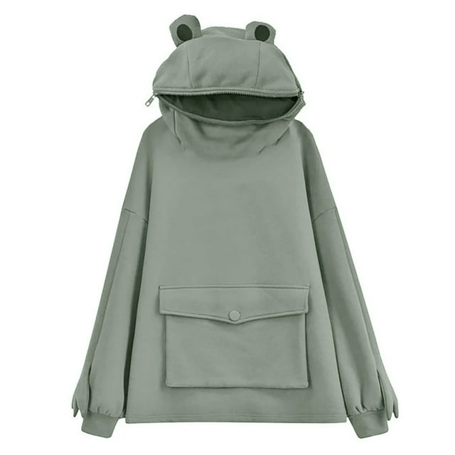 Femmes Nouveauté Frog Sweat à Capuche à Manches Longues avec Poche