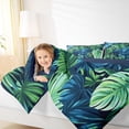 thumbnail image 4 of Manfei Monstera Leaf Queen Comforter Set,Tropical Botanical Plant Bedding Sets,Green Blue Leaves Bedding Comforter Set For Kids,Luxury Bedroom Decor Reversible,3 Pieces, 4 of 8