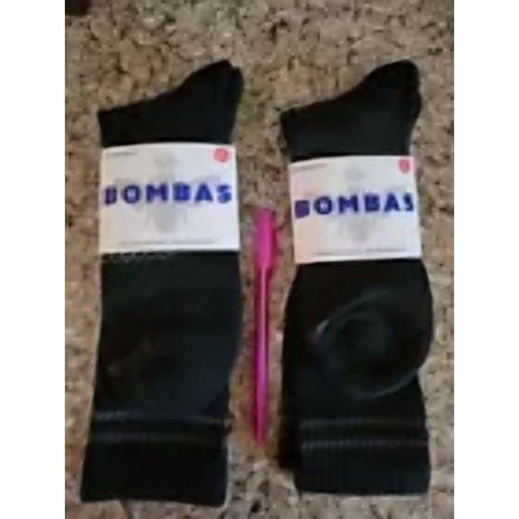 BOMBAS HONEYCOMB UNISEX CREW SOCKS - SIZE: MEN M - BLACK/GRAY