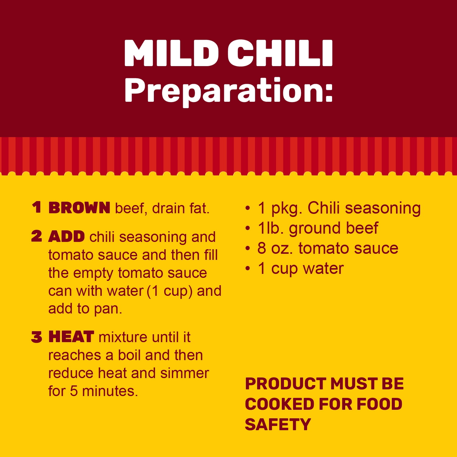 (7 pack) Hormel Mild Chili Seasoning Mix, 1 oz Pouch