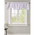 thumbnail image 2 of Tie Up Valance Curtain for Kitchen,Lavender Purple Grid Rod Pocket Short Curtains Adjustable Tie-Up Shade Valances,Farm Pastoral Theme Window Treatment for Bathroom Living Room Bedroom, 2 of 8