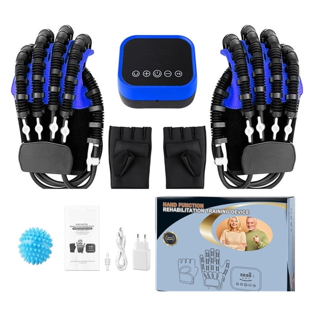 1-2 Pcs Gants Robot Réhabilitation Hémiplégie Électrique Fonction d'Entraînement Main Doigt Équipement de Récupération Exercice, Facile à Utiliser