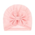 thumbnail image 2 of THDHVS Newborn Hats,Baby HatKnitted Beanie with Bow Decor Matching Headband Soft Elastic Hair Accessory for Infant Girls Pink Free Size, 2 of 3