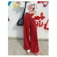 thumbnail image 6 of HLSOHJP Women's Red High Waisted Straight Jeans Vintage American Street Cool Girl High Waisted Pants Female Loose Retro Denim Trousers, 6 of 6
