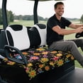 thumbnail image 5 of Uourmeti Golf Cart Seat 4 Pockets with Pockets, Compatible with Club Car Golf Cart Golf Carts Golf Cart Seat Covers(Floral Musical Note Pattern), 5 of 8
