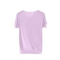 thumbnail image 3 of Bxsruta Shirts for Kids, Solid Color Jersey Short Sleeve Tee, Round Neck Casual Top, Comfort Fit Knit Blouse, 3 of 4