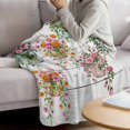 thumbnail image 3 of Pink Spring Floral Blanket Soft Cozy Warm Twin Blanket for Bed, Plush Fuzzy Flannel Fleece Blankets for Sofa, Wooden Elegant Farmhouse Botanical Throw Blankets for Couch, Gifts for Men, 60"x80", 3 of 9