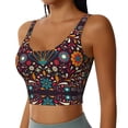 thumbnail image 2 of Daiia Colorful Mexican2 Printed Women's Sports Bra, Breathable Activewear Bra with U-Back Design and Removable Pads, Comfortable and Supportive for Yoga, Workout-XX-Large, 2 of 8