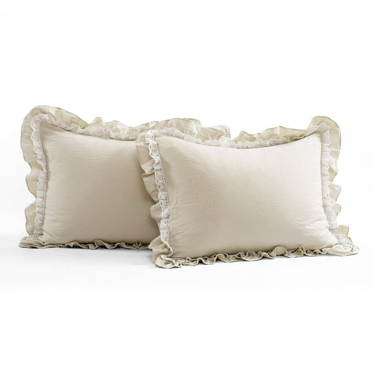 Ella Shabby Chic Ruffle Lace Comforter Set, Multiple Colors