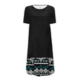 thumbnail image 4 of SMihono Robe d'Été pour Femmes 2024 Grande Taille Décontractée Col Rond Imprimé Manches Courtes avec Poche en Liquidation à Moins de 10!, 4 of 5