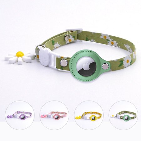 1 Pack Airtag Cat Collar  Silicone Waterproof Airtag Holder Case Compatible with Apple Airtag  Breakaway Safety Buckle Collar for Kitten PuppyGreen