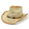 thumbnail image 2 of Hats for Women , Beach Accessories for Women , Ladies Hats Classic Western Straw Cowboy Hat for Women and Men with Shapeable Wide Brim for Sun, 2 of 2