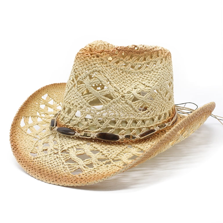Straw Cowboy Hat Cowboy Hats Wide Brim Western Cowboy with  display picture 2