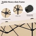 thumbnail image 4 of GVN 13 Feet Double-Sided Patio Twin Table Umbrella with Crank Handle-Beige, Patio Offset Umbrella with Easy Tilt Adjustment, Cantilever Patio Umbrellas, Sunshade Umbrella Canopy, 4 of 8
