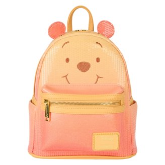 Orange Holographic Loungefly Sparkling Orange Halloween Loungefly Backpack with Black  main image 2