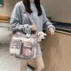 thumbnail image 2 of Bolsa de herramientas morada, mochila kawaii de talla única para niñas, bolso de hombro con lindos accesorios, alfileres, bolso de hombro estético, bolso escolar, bolso informal., 2 of 5