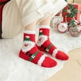 thumbnail image 6 of Christmas Gift Compression Socks for Women New Year No Show Plush Fitness Slipper Fuzzy Girls Socks White, 6 of 9
