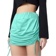 thumbnail image 3 of Pantalones con falda sexy plisada y cordón lateral para mujer - Falda corta de verano de color liso (2), 3 of 7