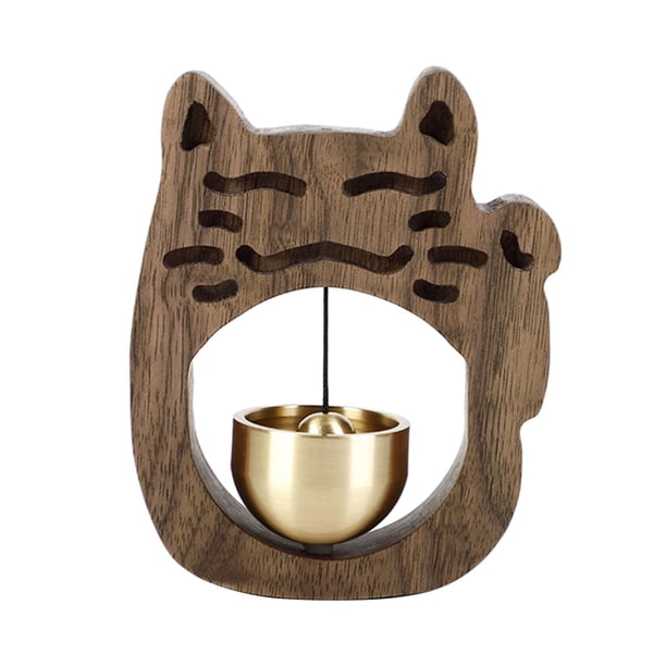Timbre magnético de madera para puerta, campanilla de viento para decoración del hogar, elegante, retro Nogal negro