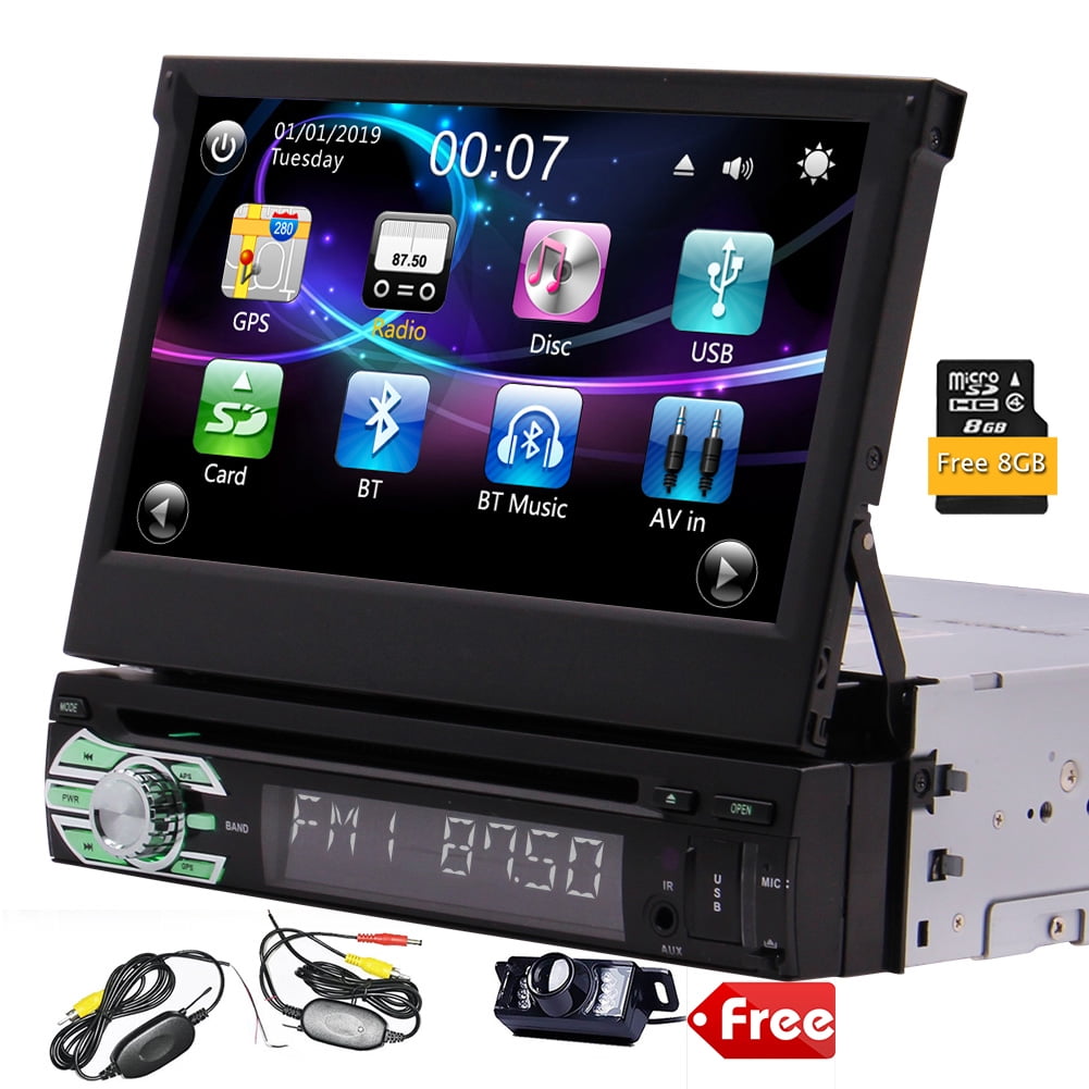 Single Din Car Stereo 7 Inch Car Radio Touch Screen DVD Player with