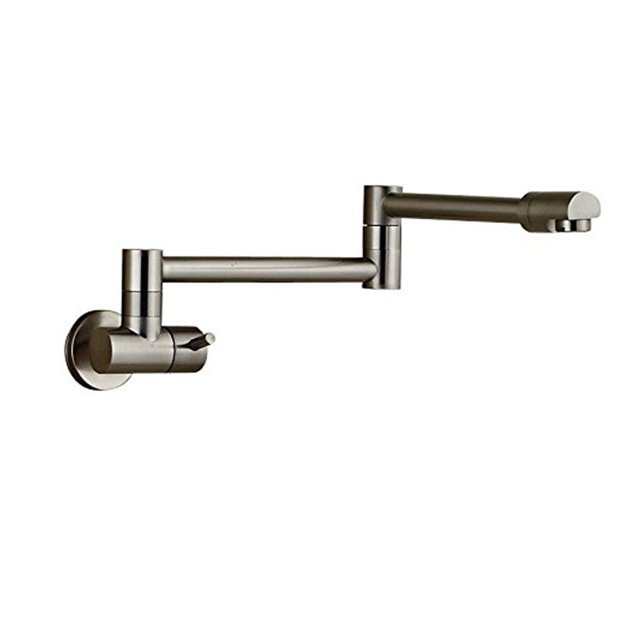 Pot Filler Double Joint Spout Folding Stretchable Swing Arm Wall Brass Kitchen Faucet Single Hole Two Handle Kitchen Sink Tap ,High Water Flow Rate